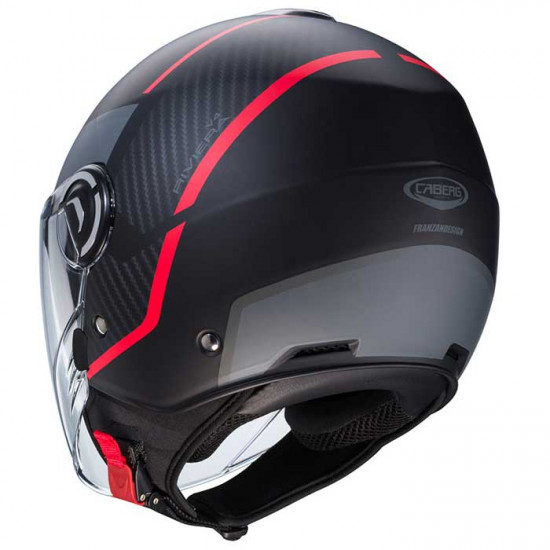 Caberg Riviera V4X Geo Matt Black/Red/Anthracite Open Face Helmets - SKU 0824850