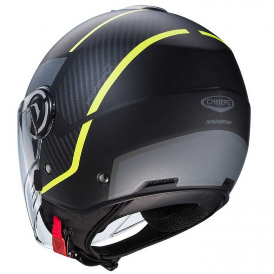 Caberg Riviera V4X Geo Matt Black/Yellow/Anthracite Open Face Helmets - SKU 0824799