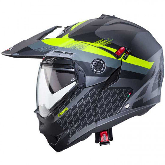 Caberg Tourmax X Sarabe Matt Gun/Black/Yellow Flip Front Motorcycle Helmets - SKU 0825147