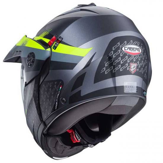 Caberg Tourmax X Sarabe Matt Gun/Black/Yellow Flip Front Motorcycle Helmets - SKU 0825147