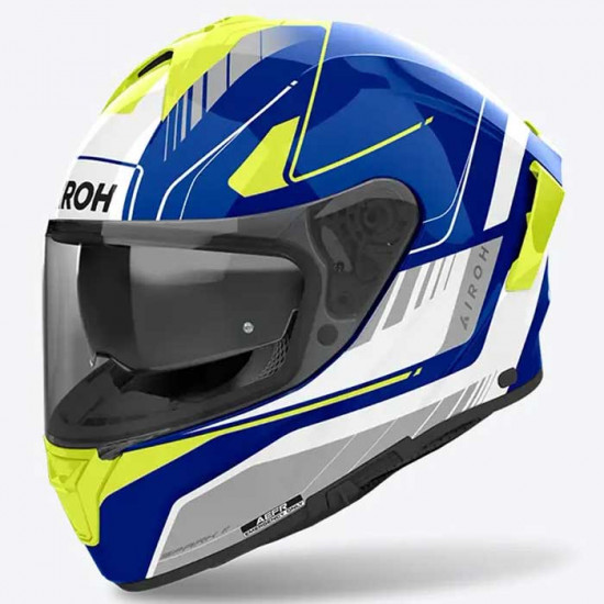 Airoh Spark 2 Chrono Blue Yellow Full Face Helmets - SKU ARH182S