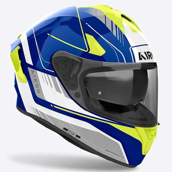 Airoh Spark 2 Chrono Blue Yellow Full Face Helmets - SKU ARH182S