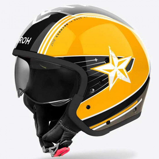 Airoh J110 Command Yellow Open Face Helmets - SKU ARH212S