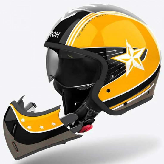 Airoh J110 Command Yellow Open Face Helmets - SKU ARH212S