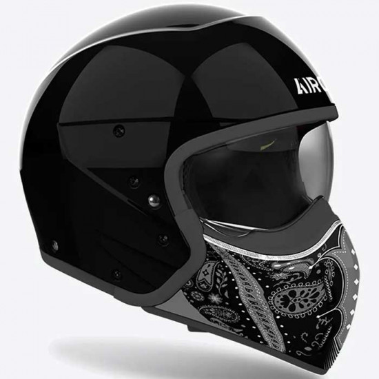 Airoh J110 Paesly Black Open Face Helmets - SKU ARH213S