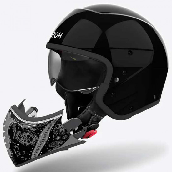 Airoh J110 Paesly Black Open Face Helmets - SKU ARH213S