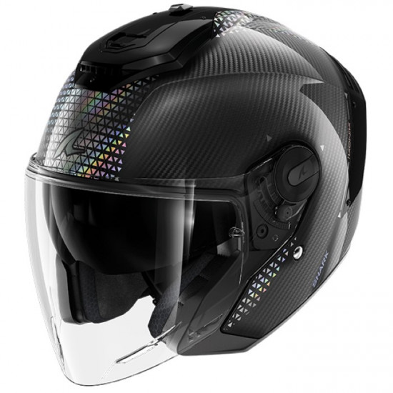 Shark RS Jet Carbon Ikonik Black Silver Pearl Open Face Helmets - SKU 235/HE8210E/DID1