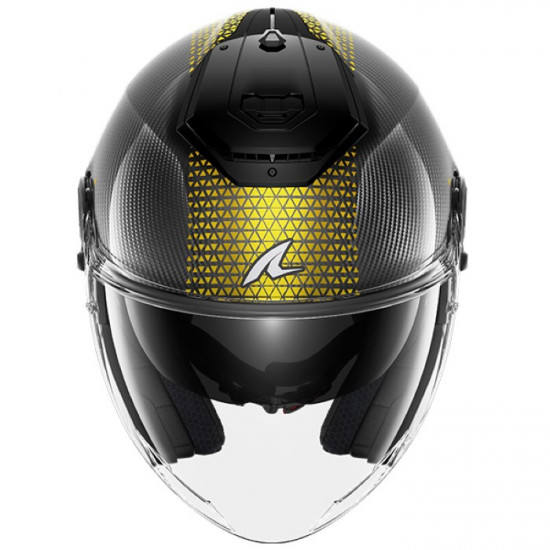 Shark RS Jet Carbon Ikonik Black Silver Yellow Open Face Helmets - SKU 235/HE8210E/DQU1