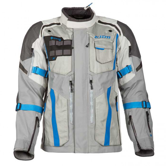 Klim Badlands Pro Jacket Cool Gray - Electric Blue Lemonade Mens Motorcycle Jackets - SKU 4052-003-160-632