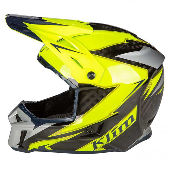 Klim F3 Carbon Off-Road Helmet ECE Lightning Hi-Vis Off Road Helmets - SKU 3707-001-110-007