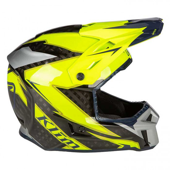 Klim F3 Carbon Off-Road Helmet ECE Lightning Hi-Vis Off Road Helmets - SKU 3707-001-110-007