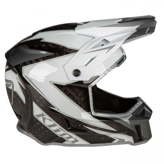 Klim F3 Carbon Off-Road Helmet ECE Lightning White Off Road Helmets - SKU 3707-001-110-006