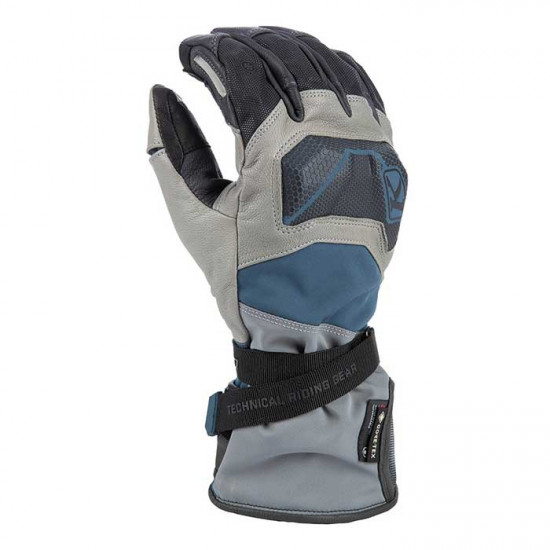 Klim Badlands GTX Long Glove Monument Gray - Petrol Mens Motorcycle Gloves - SKU 3923-001-120-652