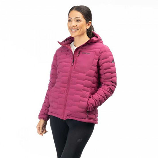 Klim Luna Ladies Stretch Down Hooded Jacket Raspberry Radiance Casual Wear - SKU 3578-000-110-710