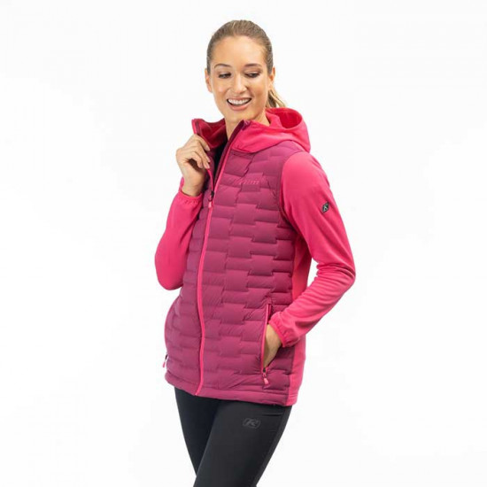 Klim Luna Ladies Stretch Down Hybrid Hoodie Raspberry Radiance - Punch Pink Casual Wear - SKU 3579-000-110-713