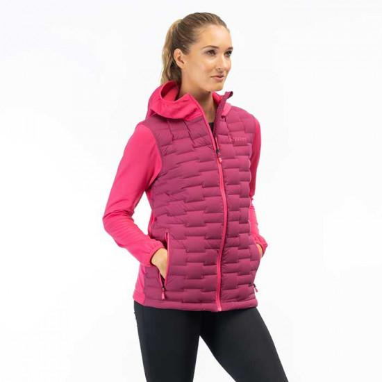 Klim Luna Ladies Stretch Down Hybrid Hoodie Raspberry Radiance - Punch Pink Casual Wear - SKU 3579-000-110-713