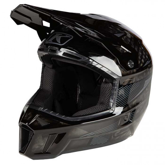 Klim F3 Carbon Pro Off-Road Helmet Striker Carbon Gloss Black Off Road Helmets - SKU 3564-000-110-001