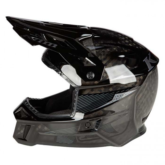 Klim F3 Carbon Pro Off-Road Helmet Striker Carbon Gloss Black Off Road Helmets - SKU 3564-000-110-001