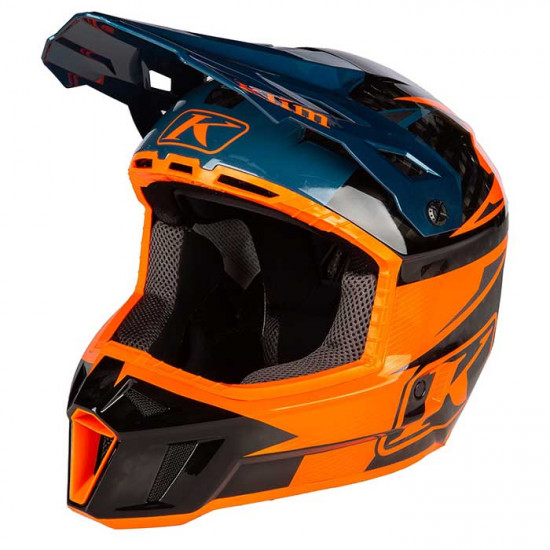 Klim F3 Carbon Pro Off-Road Helmet Striker Petrol Orange Off Road Helmets - SKU 3564-000-110-003