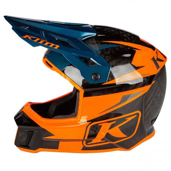 Klim F3 Carbon Pro Off-Road Helmet Striker Petrol Orange Off Road Helmets - SKU 3564-000-110-003