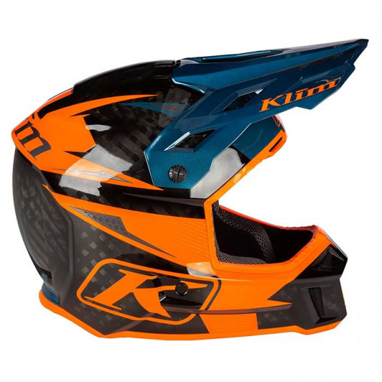 Klim F3 Carbon Pro Off-Road Helmet Striker Petrol Orange Off Road Helmets - SKU 3564-000-110-003