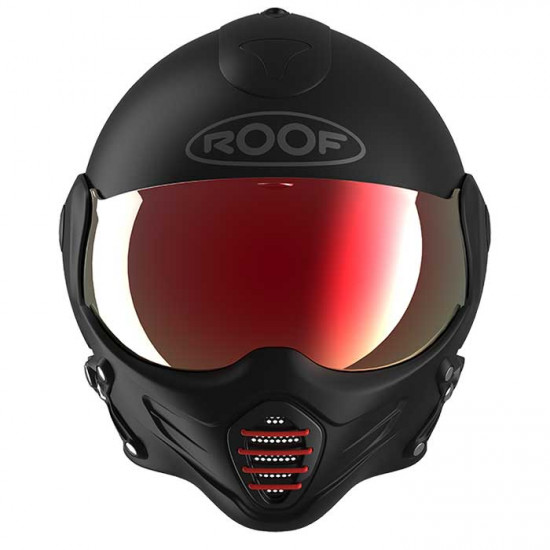 Roof RO9 Roadster Iron Matt Black Red Open Face Helmets - SKU HRO1171954