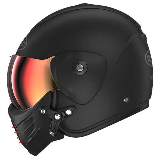 Roof RO9 Roadster Iron Matt Black Red Open Face Helmets - SKU HRO1171954