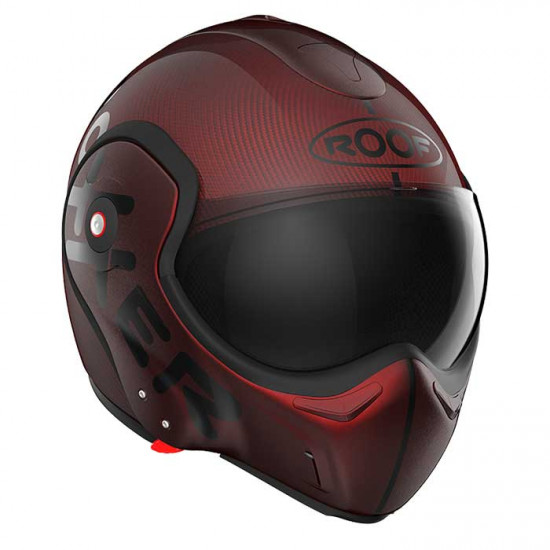 Roof RO9 Boxxer Carbon Mono Red Flip Front Motorcycle Helmets - SKU HRO1277354