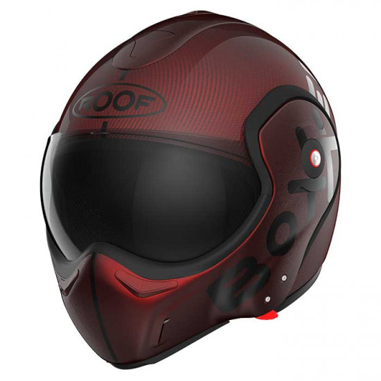 Roof RO9 Boxxer Carbon Mono Red Flip Front Motorcycle Helmets - SKU HRO1277354