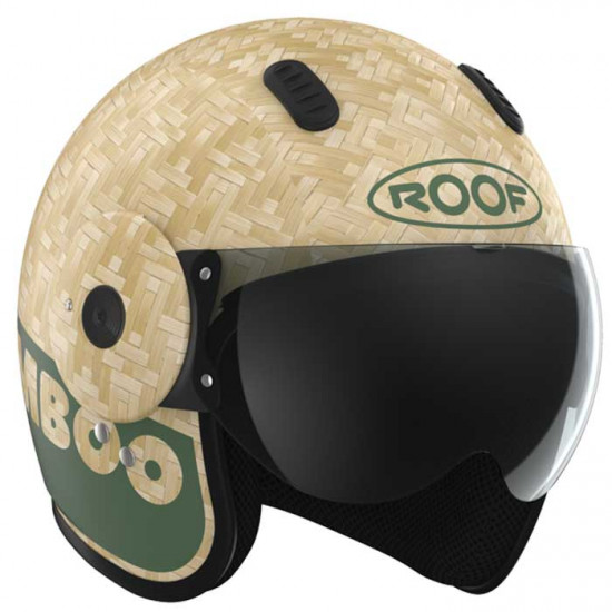 Roof RO15 Bamboo Pure Matt Khaki Open Face Helmets - SKU HRO60102254