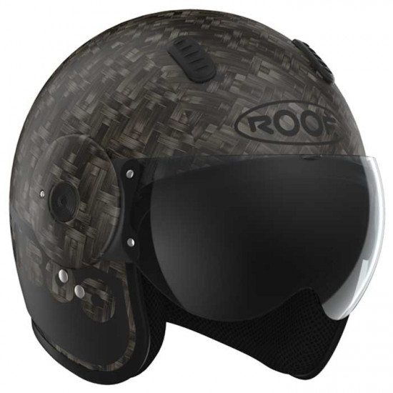 Roof RO15 Bamboo Black Mat Open Face Helmets - SKU HRO60102454