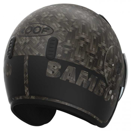 Roof RO15 Bamboo Black Mat Open Face Helmets - SKU HRO60102454