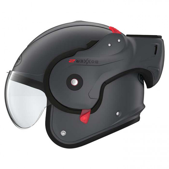 Roof RO9 Boxxer 2 Matt Graphite Flip Front Motorcycle Helmets - SKU HRO60200754