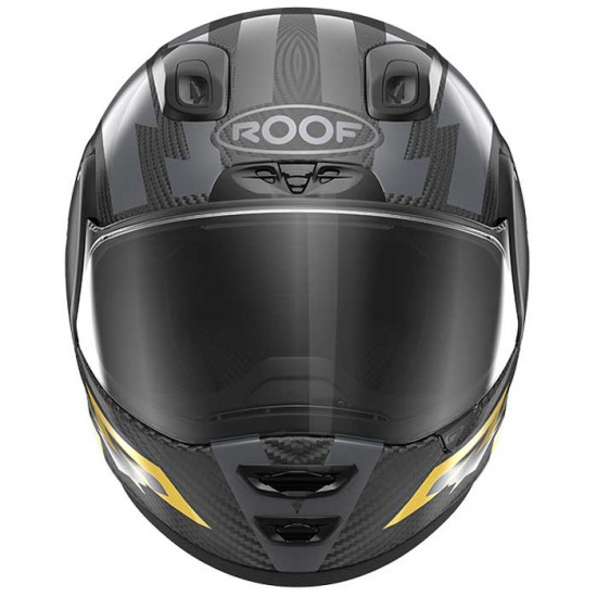 Roof RO200 Carbon Suzuka Yellow Metal Flip Front Motorcycle Helmets - SKU HRO60302254