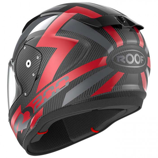 Roof RO200 Carbon Suzuka Red Metal Flip Front Motorcycle Helmets - SKU HRO60302354