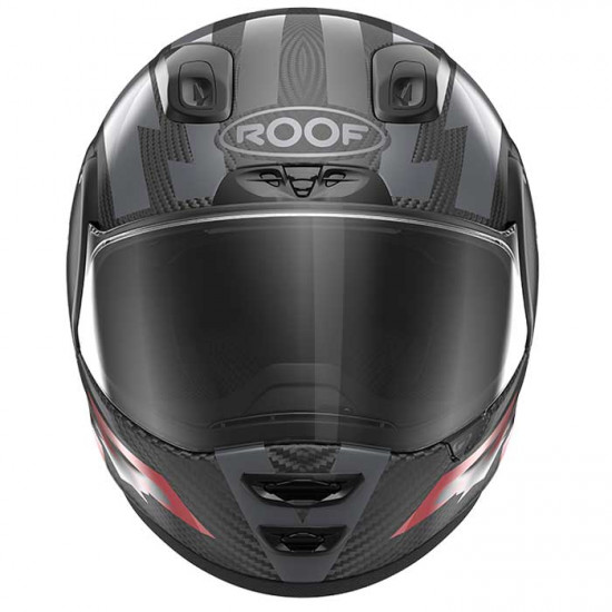 Roof RO200 Carbon Suzuka Red Metal Flip Front Motorcycle Helmets - SKU HRO60302354