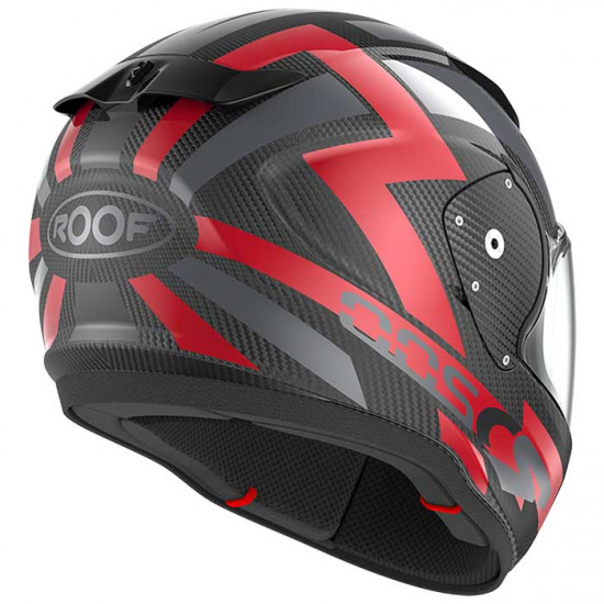 Roof RO200 Carbon Suzuka Red Metal Flip Front Motorcycle Helmets - SKU HRO60302354