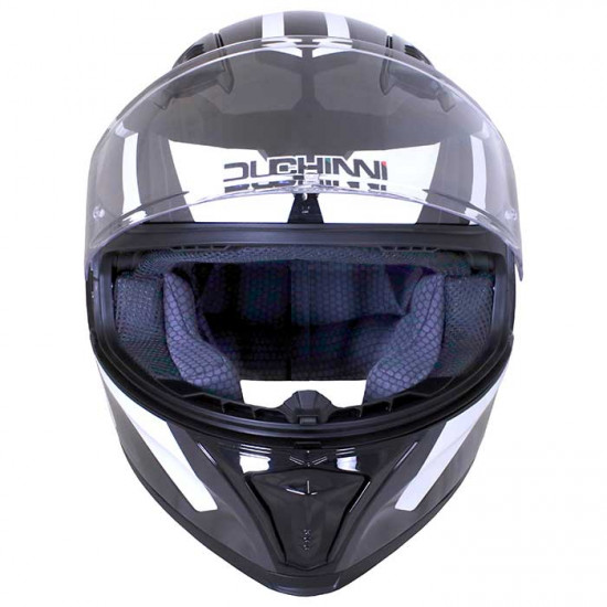 Duchinni D985 Black White Full Face Helmets - SKU DHD98582XS