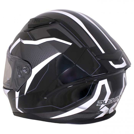 Duchinni D985 Black White Full Face Helmets - SKU DHD98582XS