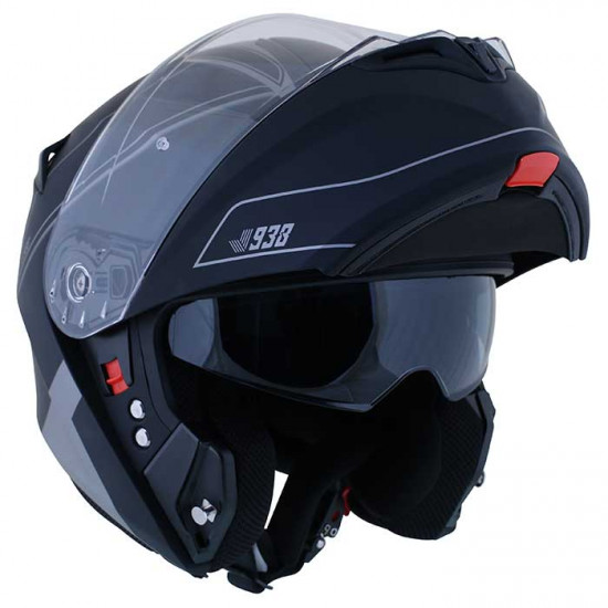 Duchinni D938 Black Gun Flip Front Motorcycle Helmets - SKU DHD93883XS