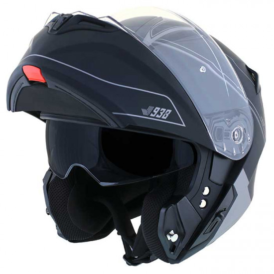 Duchinni D938 Black Gun Flip Front Motorcycle Helmets - SKU DHD93883XS