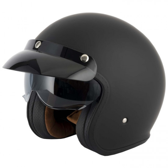 Vcan H589 Matt Black Open Face Helmets - SKU RLMWFEN001