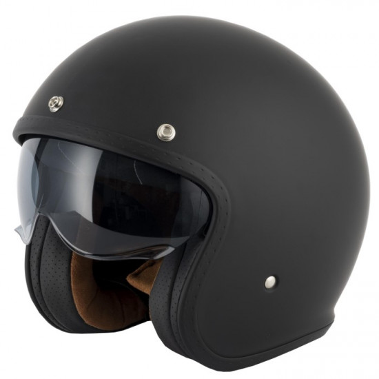 Vcan H589 Matt Black Open Face Helmets - SKU RLMWFEN001