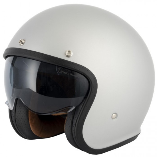 Vcan H589 Matt Silver Helmet Open Face Helmets - SKU RLMWFEN031