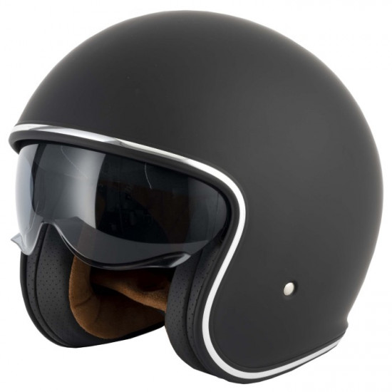 Vcan H589 Classic Matt Black Helmet Open Face Helmets - SKU RLMWFEN036