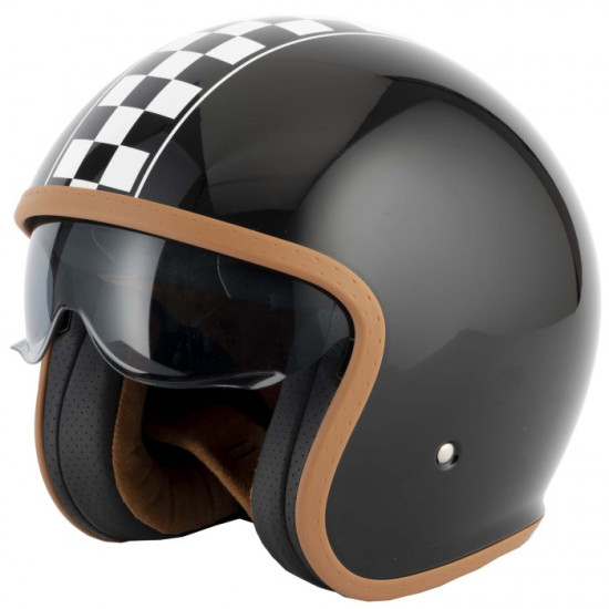 Vcan H589 Victory Gloss Black Helmet Open Face Helmets - SKU RLMWFEN046