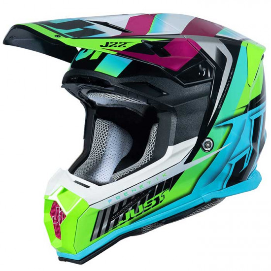 Just1 J22 Frenetik Neon Fluo Lime Black Off Road Helmets - SKU JUS202S