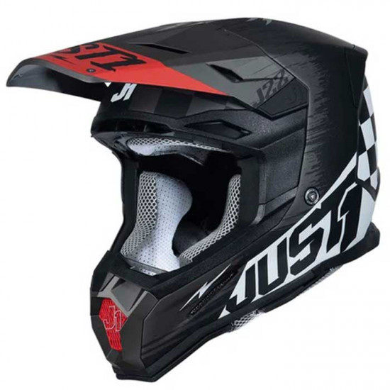 Just1 J22 Flagman Red Titanium Black Off Road Helmets - SKU JUS206S