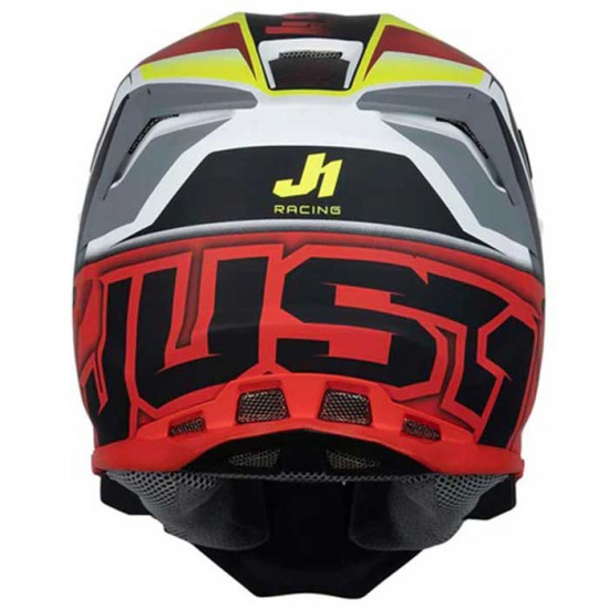 Just1 J22 Frenetik Fire Fluo Yellow Red White Off Road Helmets - SKU JUS208S