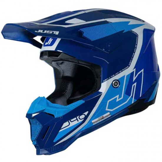 Just1 J40 Flash White Blue Off Road Helmets - SKU JUS402S